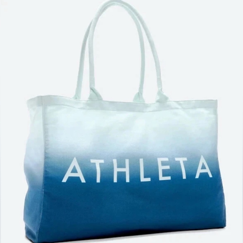 Athleta Blue fabric Canvas Tote Bag